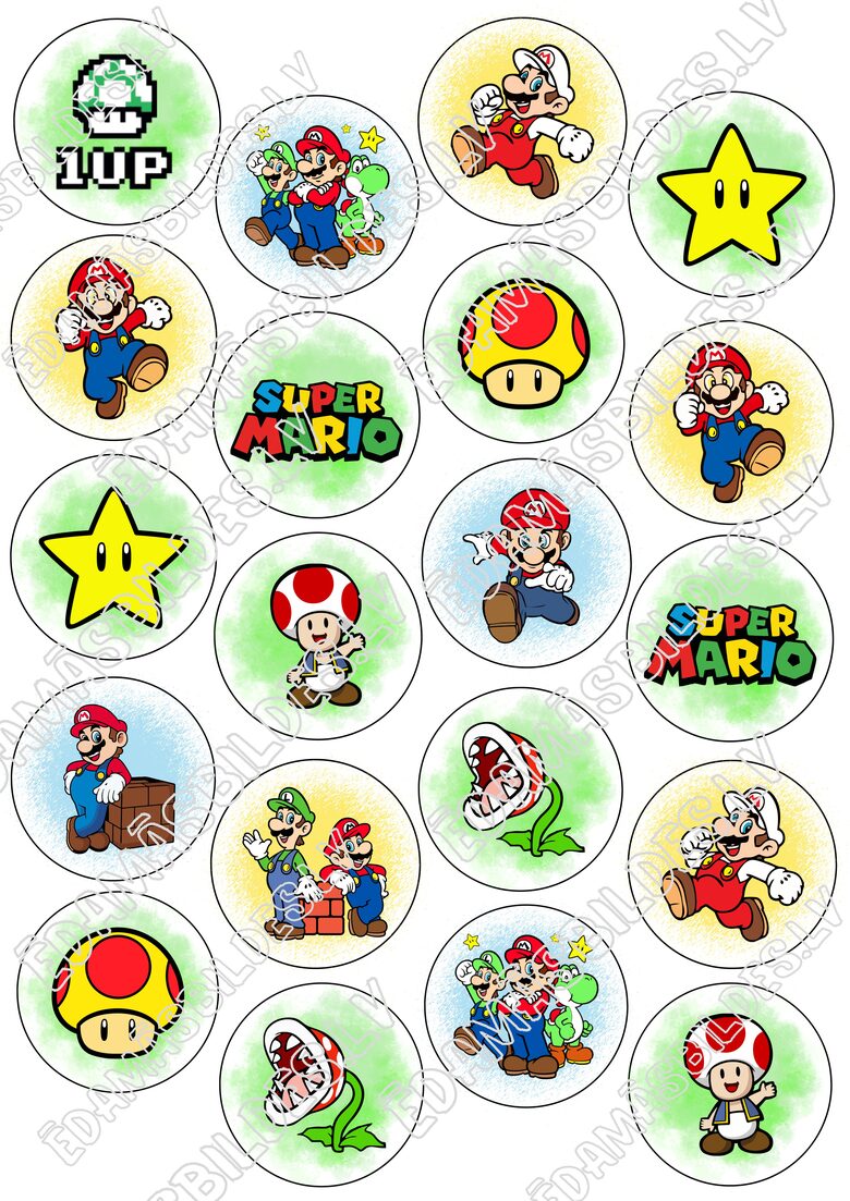 Cukura papīrs ar apdruku "SM" kapkeiku aplīši 5 cm